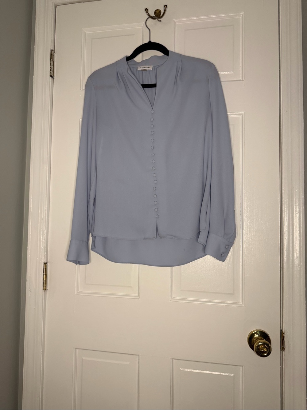 Calvin Klein Light Blue Button-Front Blouse